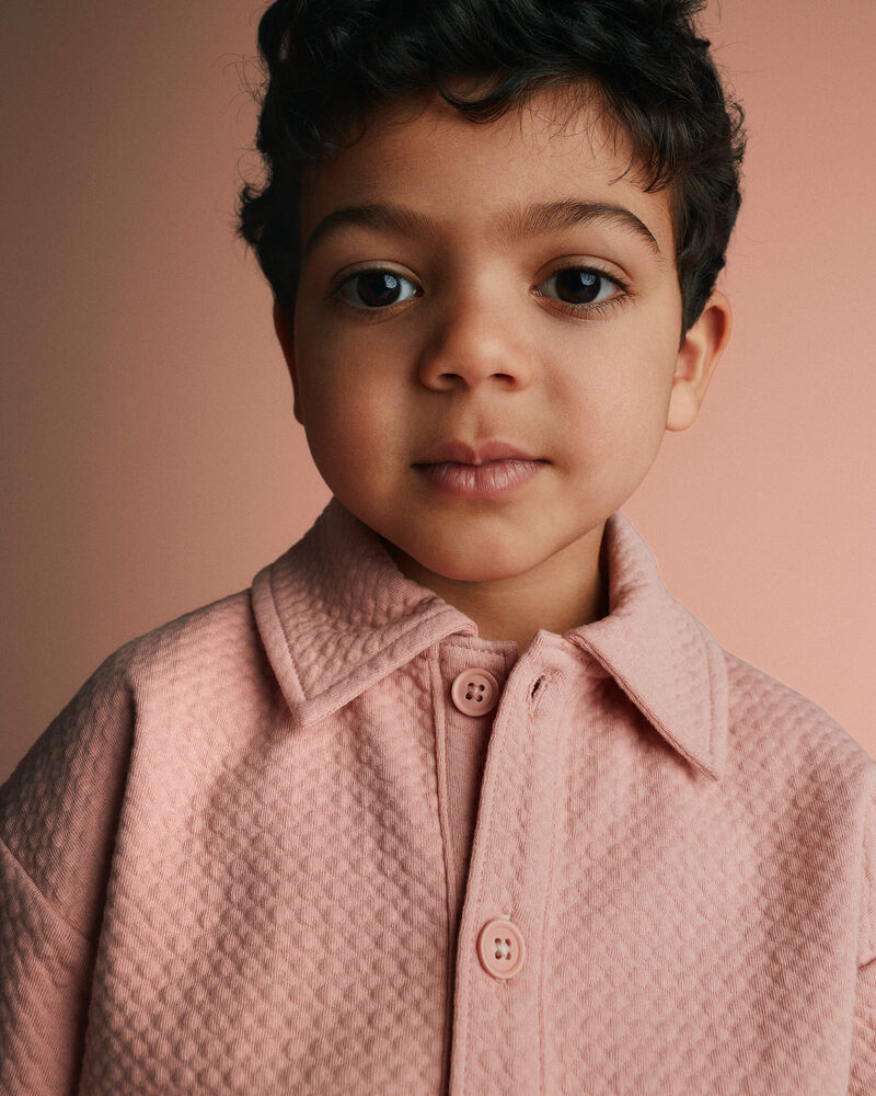 Tout-petit gar&ccedil;on - Chemise boutonn&eacute;e &agrave; manches courtes - P&ecirc;che, image 4 sur 5 diapositives