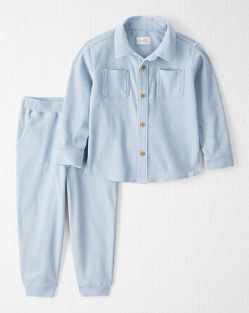 Tout-petit garçon - Ensemble en coton biologique gaufré, 