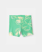 Baby Girl Floral Bike Shorts - Green, image 1 of 4 slides