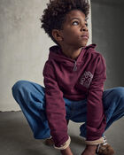 Boys Logo Patch Hoodie - Burgundy, image 3 of 7 slides