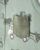 B&eacute;b&eacute; gar&ccedil;on - Barboteuse &agrave; motif de camion-benne - Vert, image 2 sur 3 diapositives