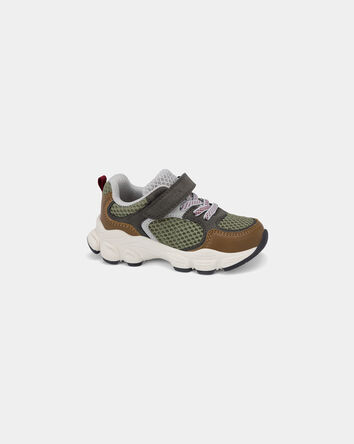 Toddler Boy Athletic Light-up Shoe - Green/Brown, 