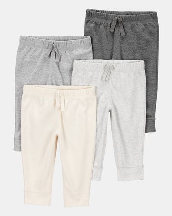 Baby 4-Pack Pull-On Pants - Grey/Cream, 