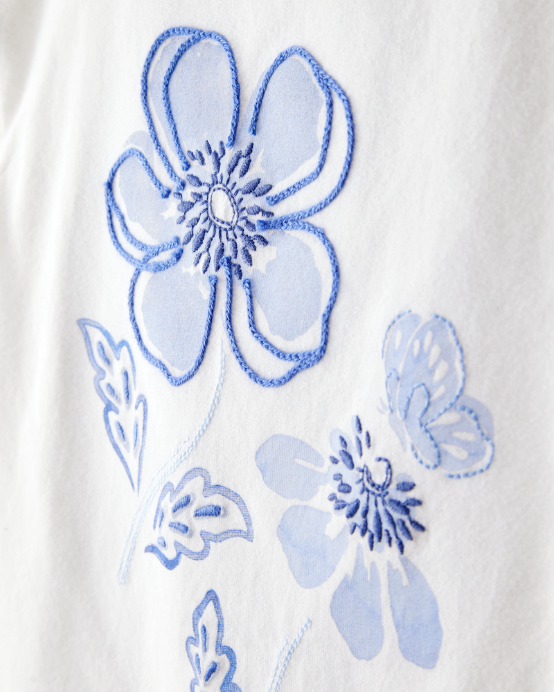 Toddler Short-Sleeve Fashion Top - White, image 2 of 4 slides