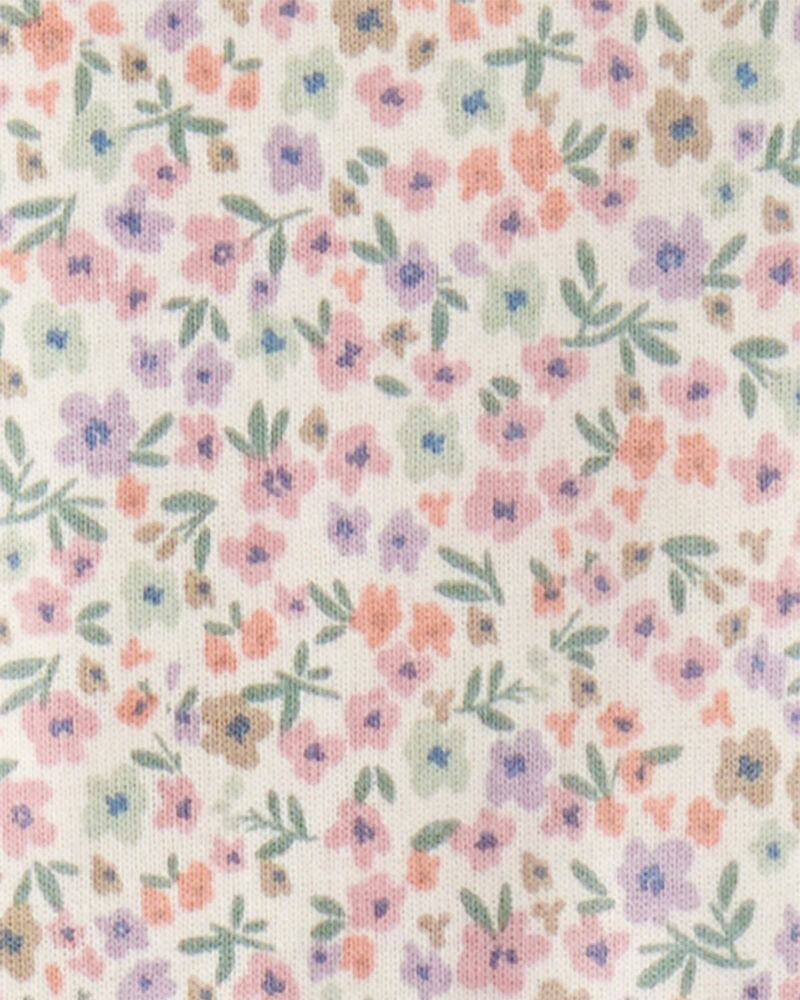 Kid Floral Print Organic Cotton 2-Piece Pyjamas, image 3 of 4 slides