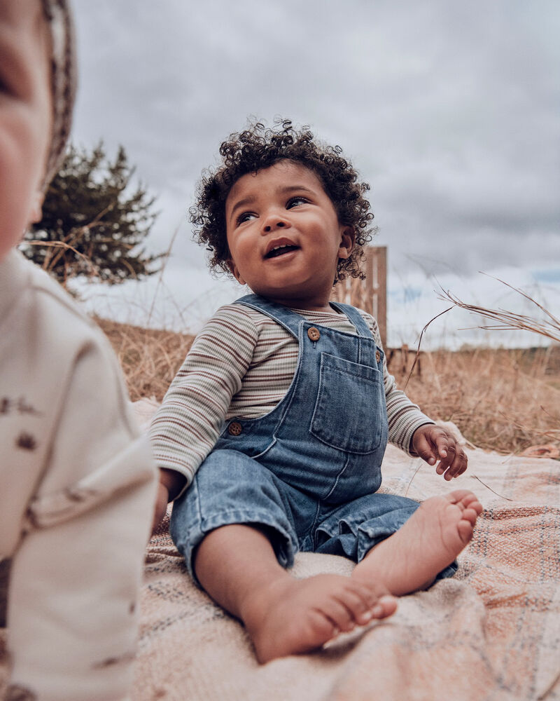 Baby Organic Cotton Chambray Overalls, image 5 of 7 slides