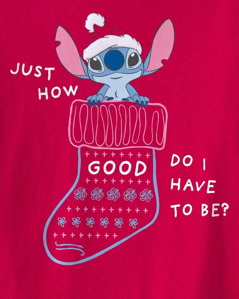 Filles - T-shirt manches longues &agrave; motif Stitch de Disney&copy; &ndash; Rouge, image 2 sur 2 diapositives