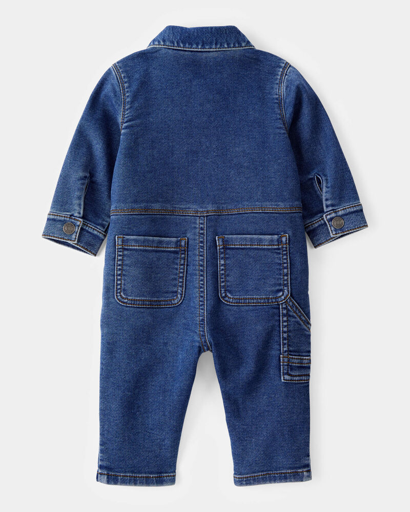 Baby Little Buddy Snap-Up Denim Jumpsuit, image 2 of 5 slides