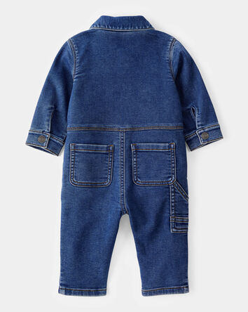 Baby Little Buddy Snap-Up Denim Jumpsuit, 