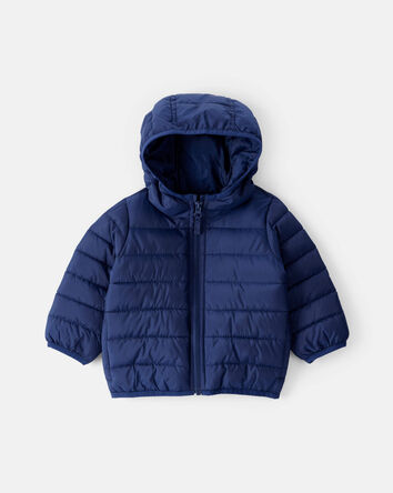 Baby Boy Midweight Packable Puffer - Navy Blue, 