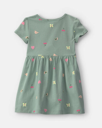 Toddler Girl Butterfly Short-Sleeve Dress - Green, 