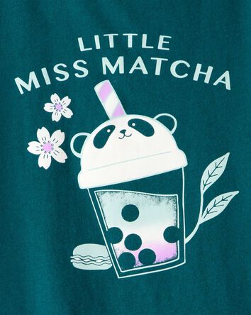Girls Matcha Tea Long-Sleeve Graphic Tee - Green, 