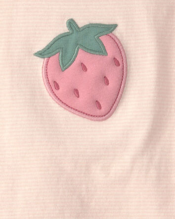 Baby Girl 3-Piece Strawberry Top & Pant Set - Pink, 