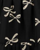 Kid Bow Print Chiffon Holiday Dress, image 3 of 4 slides