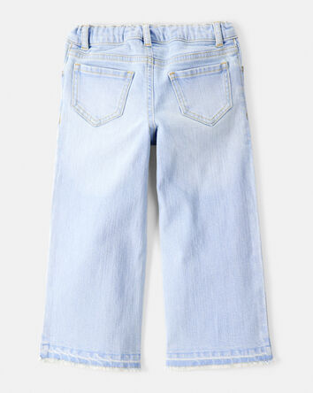 Toddler  Heart Embroidered Iconic Denim Wide Leg Jeans - Ozone Wash, 
