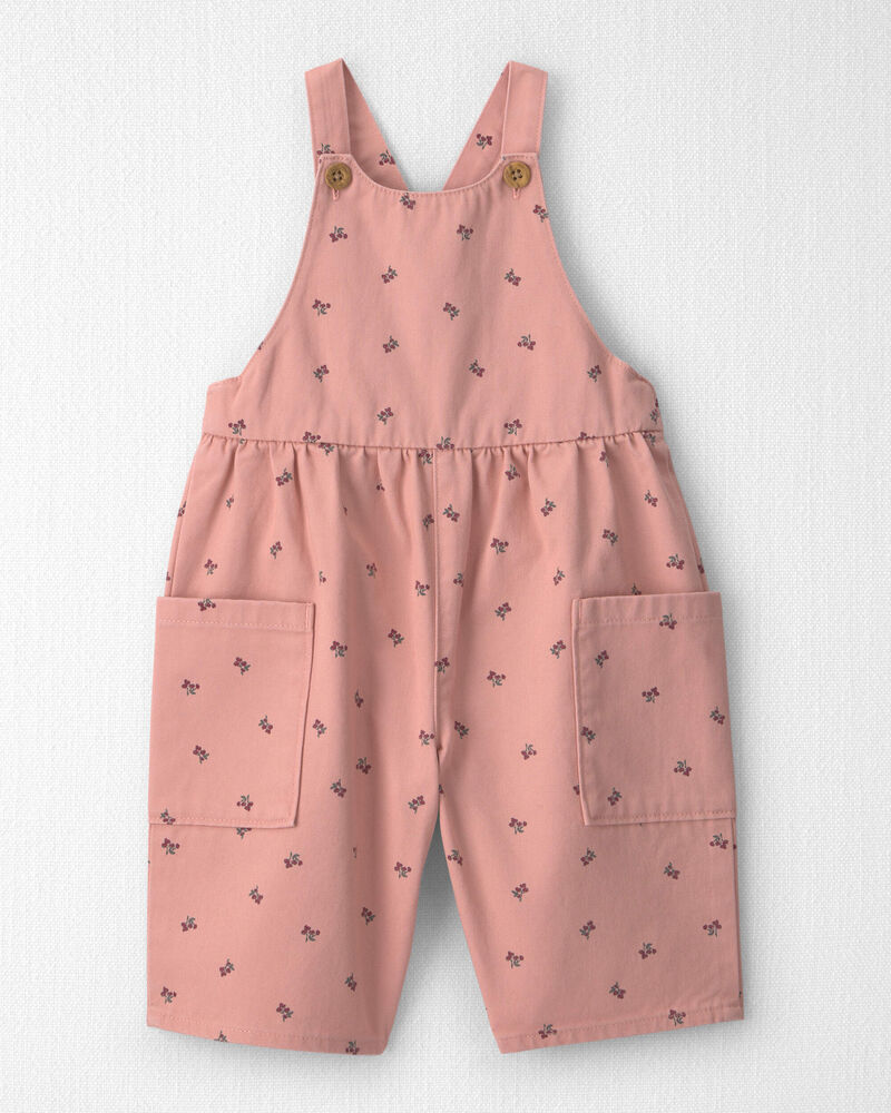 Baby Girl Organic Cotton Twill Wide-Leg Overalls, image 1 of 5 slides