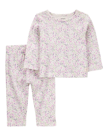 Baby 2-Piece Floral Long-Sleeve Tee & Pant Set, 