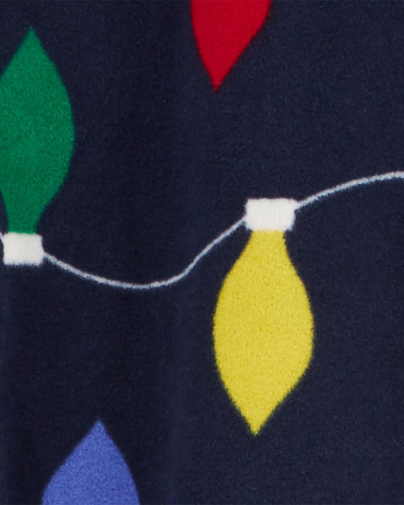 1-Piece Christmas Lights Fleece Footie Pyjamas, image 2 of 3 slides