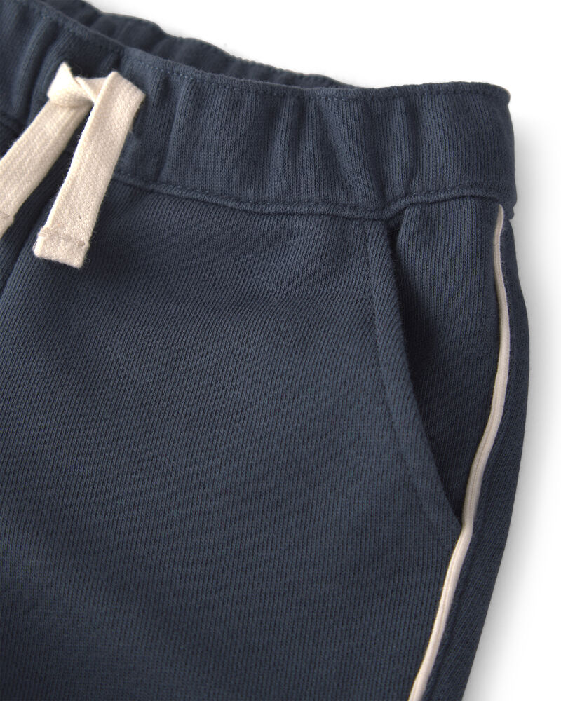 Jeune - Ensemble 2 pi&egrave;ces chandail et short en coton biologique - Bleu marine, image 3 sur 4 diapositives