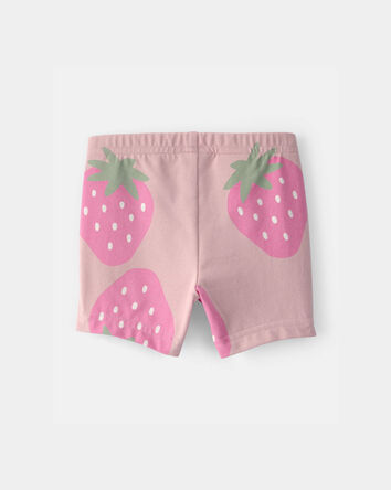 Baby Girl Strawberry Bike Shorts - Pink, 