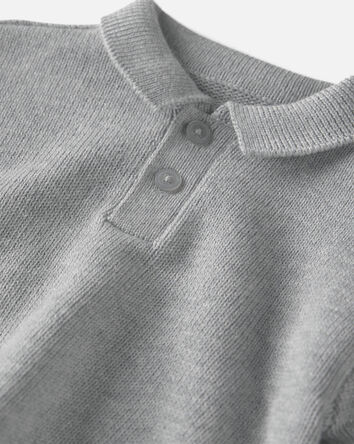 Baby Boy Organic Cotton Sweater Knit Polo, 