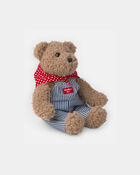Ourson en peluche Josh B&rsquo;gosh avec salopette &agrave; rayures hickory, image 1 sur 2 diapositives