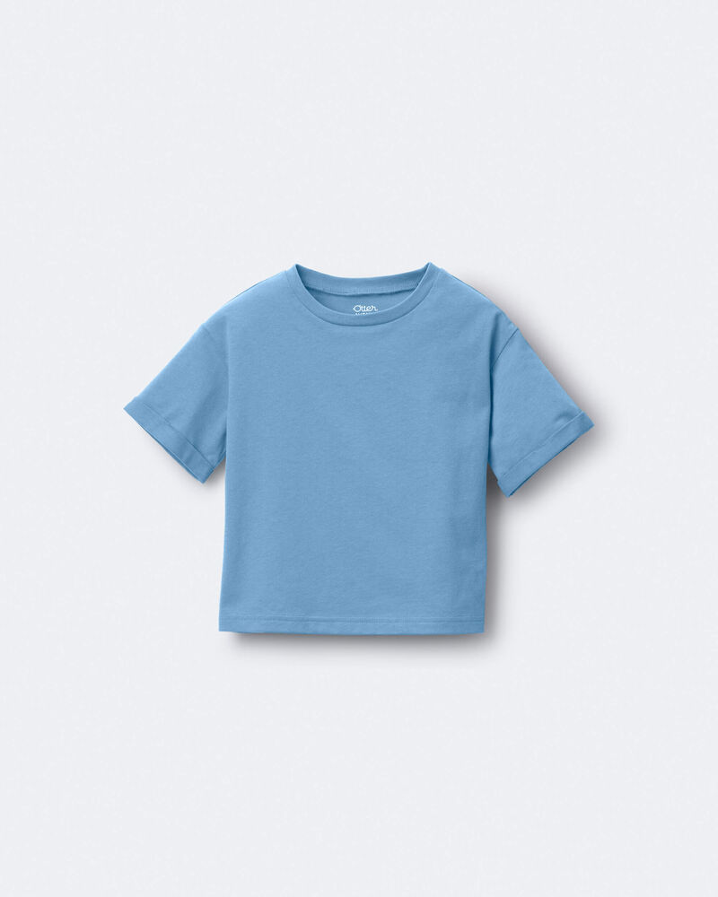Toddler Rolled Cuff Tee - Teal, image 2 of 5 slides