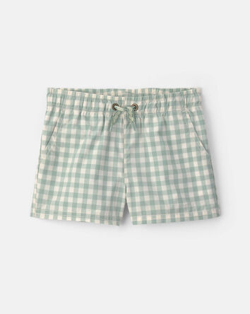 Baby Boy Gingham Poplin Shorts - Green, 