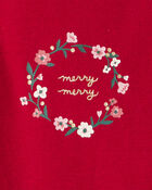 Baby Girl 3-Piece Floral Merry Cotton Bodysuits & Pant Set - White/Red, image 2 of 5 slides