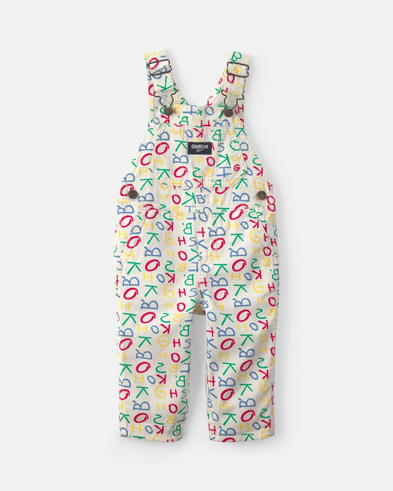 Baby Alphabet Overalls - White, image 1 of 4 slides