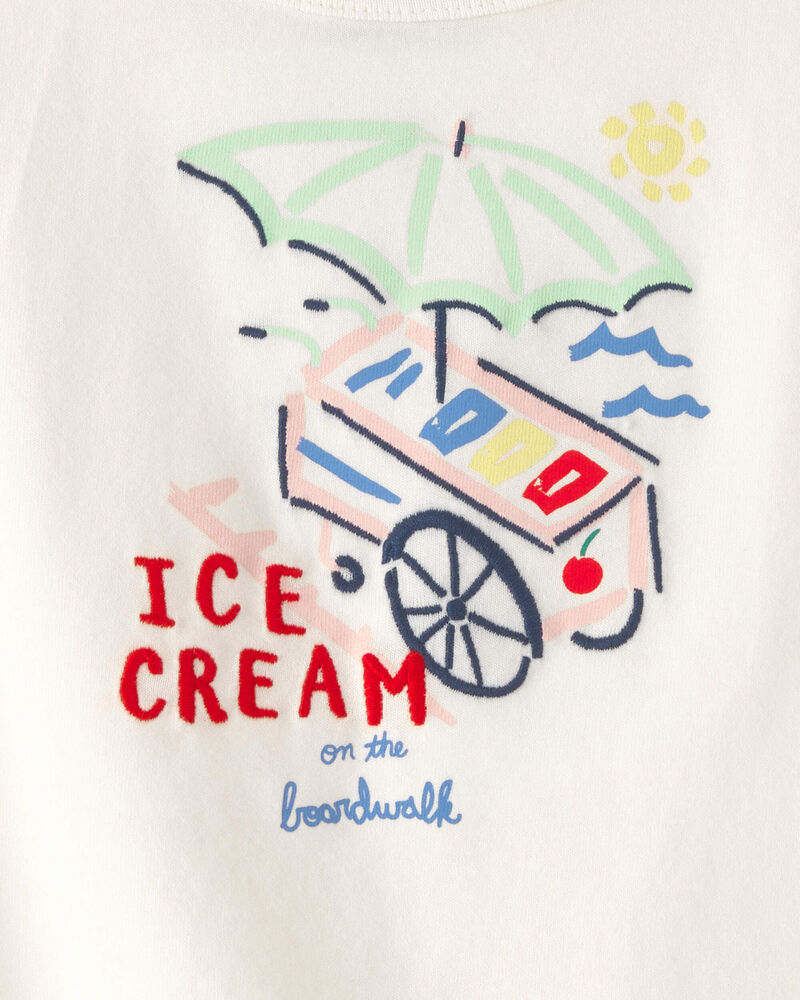 Toddler Girl Ice Cream Top - Cream, image 3 of 4 slides
