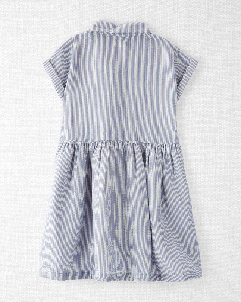 Enfant Robe en tissu gaze de coton biologique à rayures, image 2 sur 5 diapositives