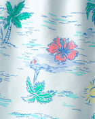 Boys 2-Piece Palm Tree Rashguard & Swim Trunk Set - Blue, image 7 of 7 slides
