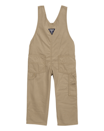 Toddler Solid Canvas Overalls - Brown, 