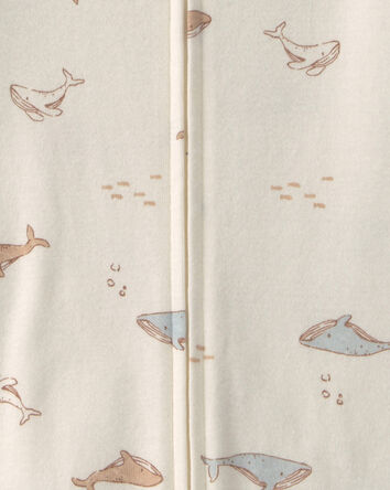 Toddler Whale 100% Cotton 1-Piece Pyjama - Ivory, 