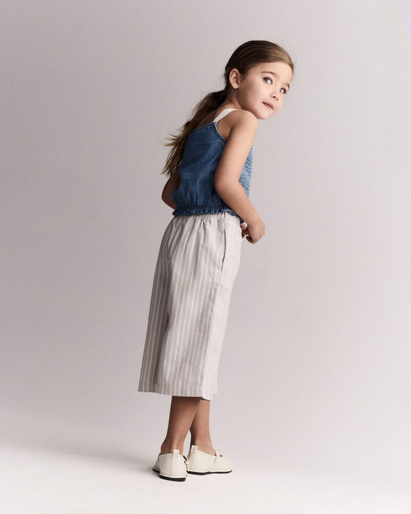 Tout-petit fille - Pantalon de style marin, &agrave; rayures - Cr&egrave;me/Gris, image 6 sur 7 diapositives