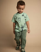 Tout-petit gar&ccedil;on - Pantalon tout-aller &agrave; rayures - Vert olive, image 3 sur 5 diapositives