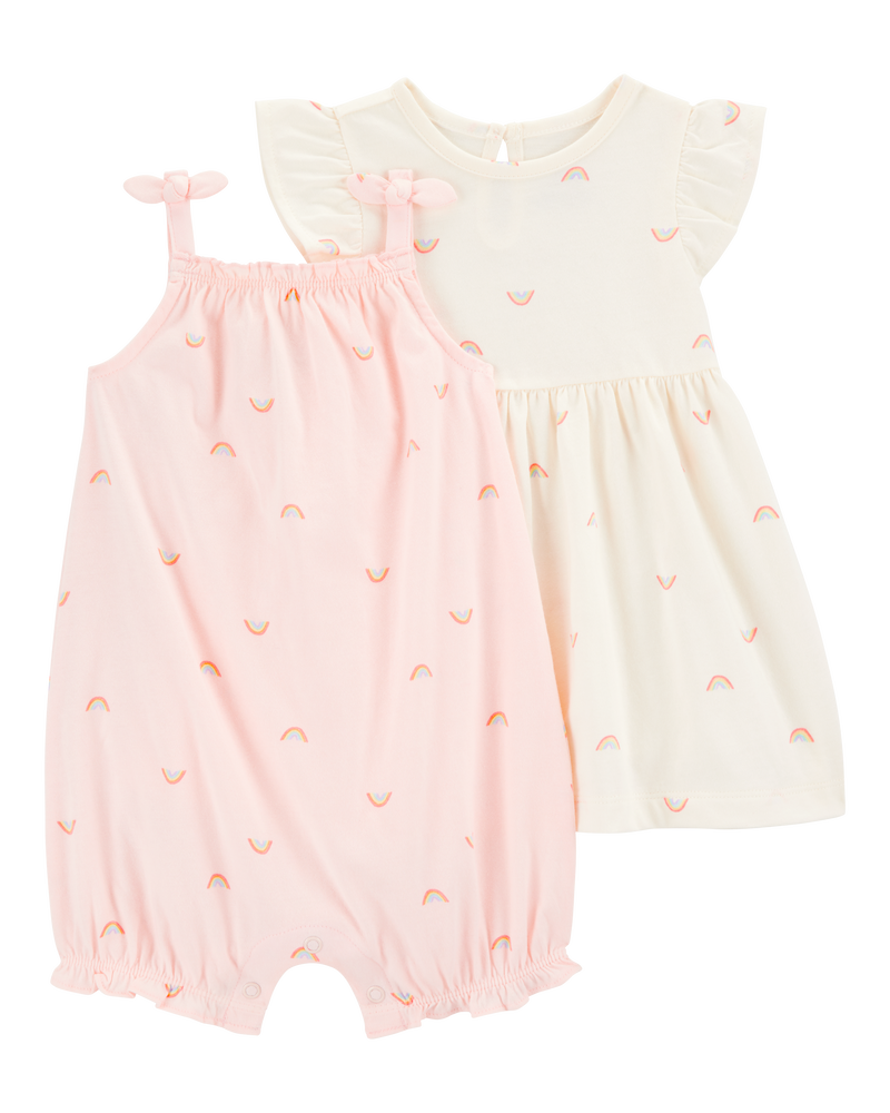 Baby 2-Piece Rainbow Dress & Romper Set, image 1 of 6 slides