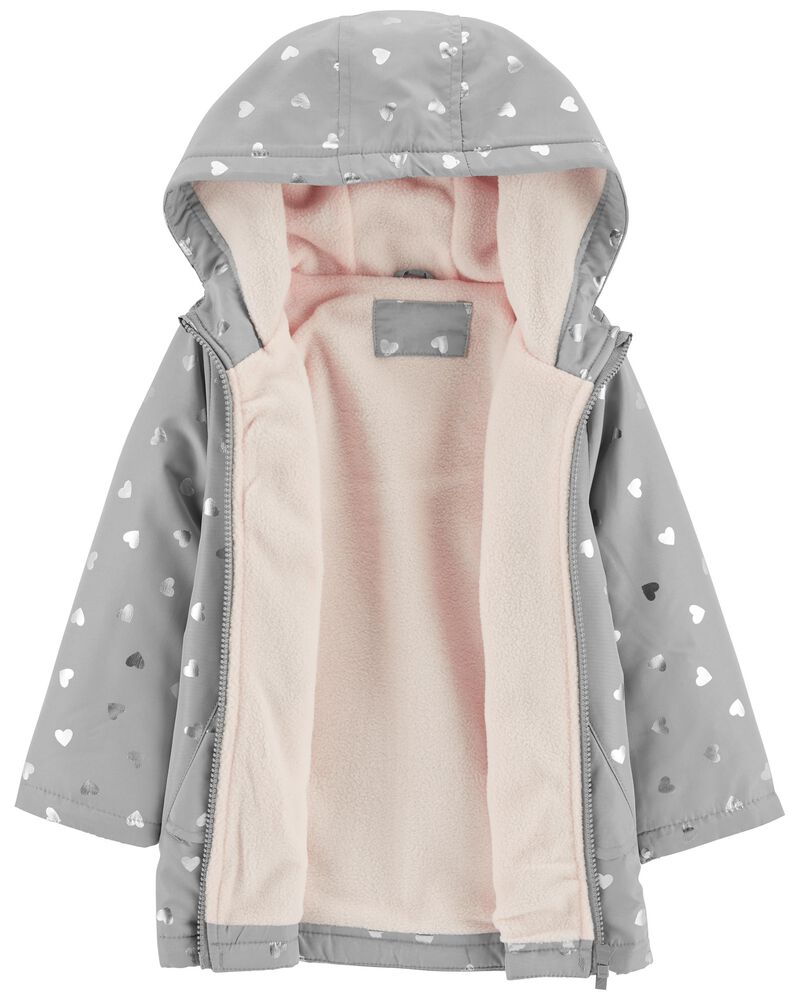 Fleece Lined Rain Jacket, image 2 of 3 slides