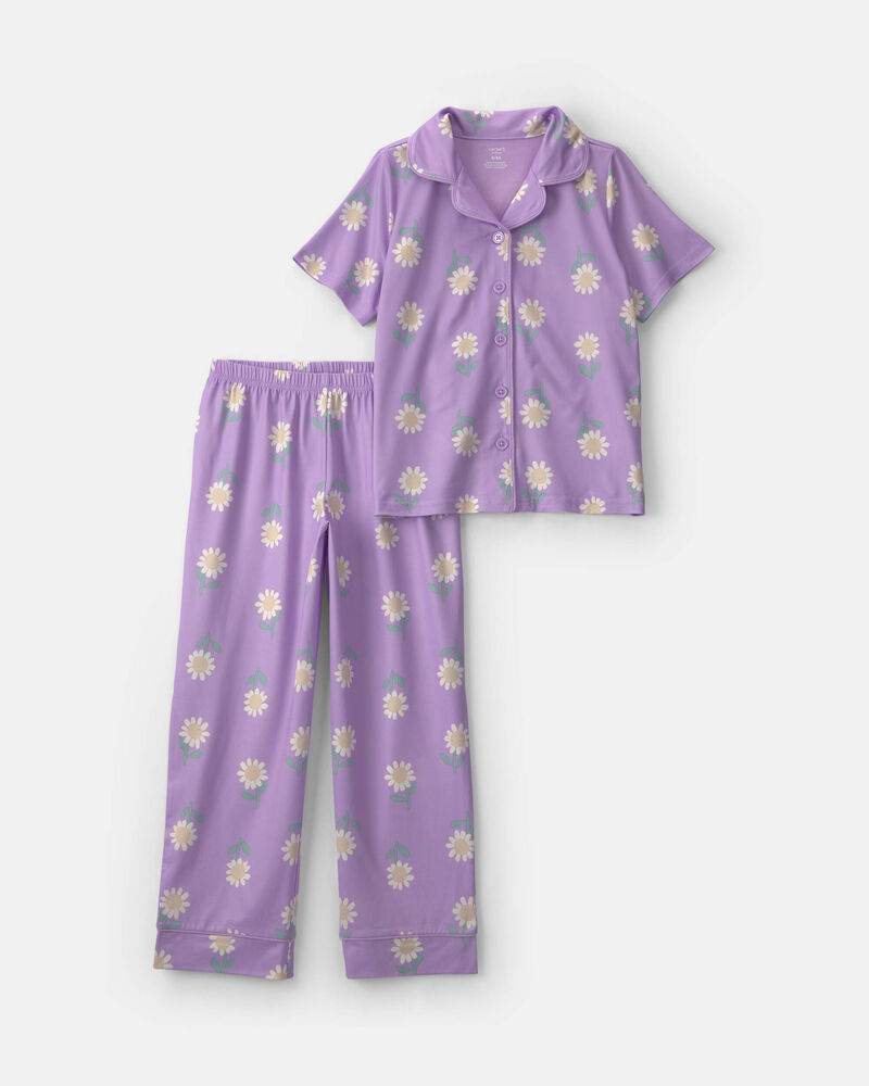 Girls Heart Short-Sleeve 2-Piece Pyjama Set - Purple, image 1 of 3 slides