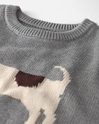 Jeune - Chandail en tricot de coton biologique &agrave; motif chien, image 3 sur 4 diapositives
