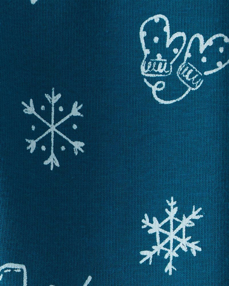Tout-petit fille - Legging extensible facile &agrave; enfiler &agrave; imprim&eacute; d&rsquo;hiver &ndash; Bleu, image 4 sur 4 diapositives