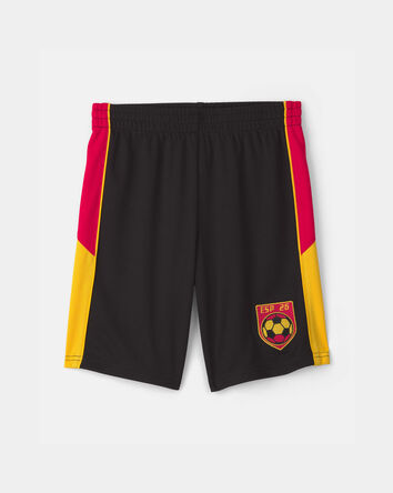 Kid Umbro Spain Mesh Soccer Shorts - Red/Yellow/Black, 