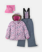 Girls 2 Piece Puffer Snowsuit- Pink, image 1 of 13 slides