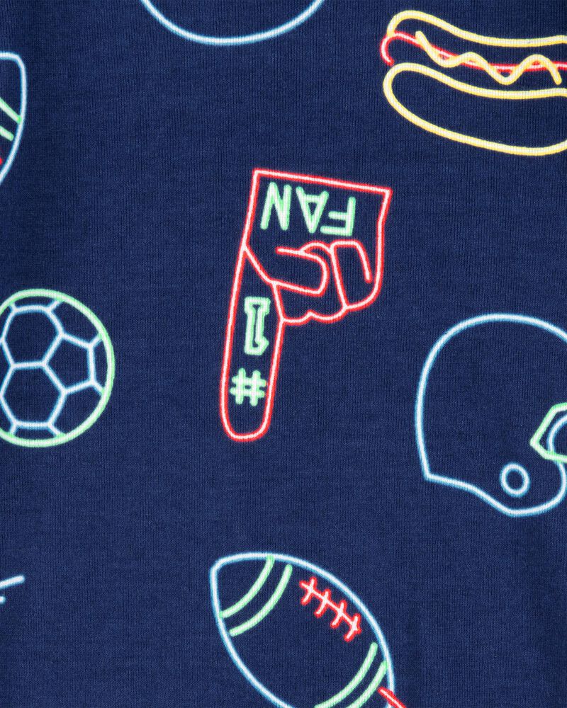 Bébé Pyjamas 4 pièces en coton à motifs de sport, image 3 sur 4 diapositives