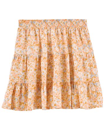 Floral Print Tiered LENZING™ ECOVERO™ Skirt, 