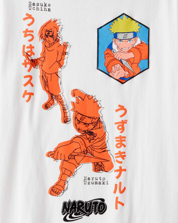 Jeune - T-shirt &agrave; manches courtes Naruto - Blanc, 