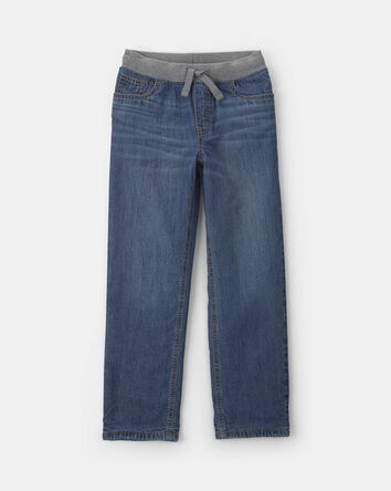 Boys Denim Pull-On Jeans - Medium Wash, 