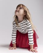 Toddler Girl Striped Mock Neck Long-Sleeve Top - Black/White, image 4 of 6 slides