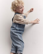 Toddler Avenue Wash Denim Overalls - Blue, image 5 of 7 slides